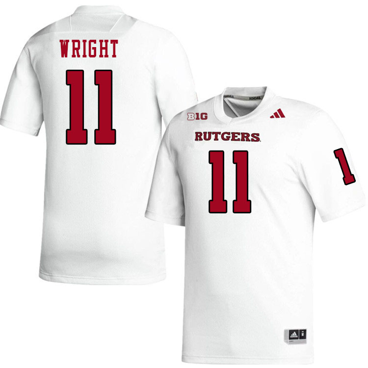 Men #11 Abram Wright Rutgers Scarlet Knights 2024 College Football Jerseys Stitched-White